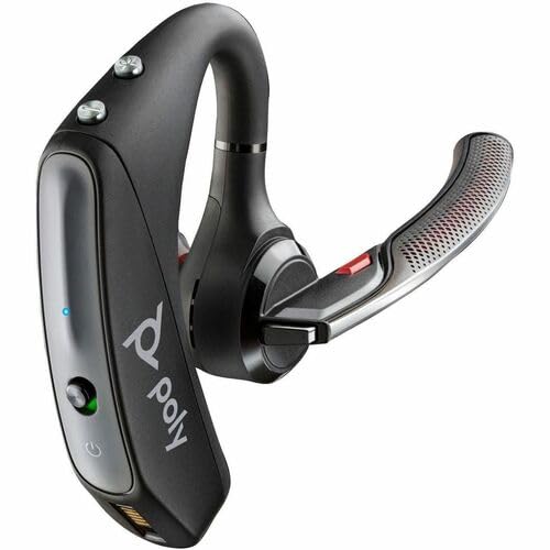 Poly Voyager 5200 Office Headset +USB-C to Micro USB Cable TAA - Alexa - Mono - Wireless - Bluetooth - 98.4 ft - 100 Hz to 20 kHz - On-ear - Monaural - In-ear - MEMS Technology, Omni-directional, Nois