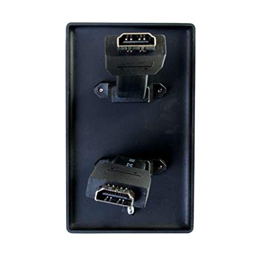 C2G 39879 Dual HDMI Pass Throuigh Single Gang Wall Plate, Black