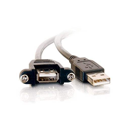 1.5ft USB 2.0 Am to Af Panel Mount Cable