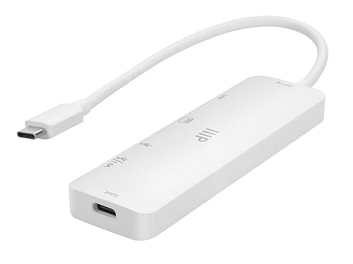 Monoprice 6-in-1 USB-C Multiport 4K HDMI Adapter, 4K@60Hz HDMI, Card Readers, 100W PD, Compatible with MacBook Pro/Air 2020, Galaxy S21, iPad Pro 2020
