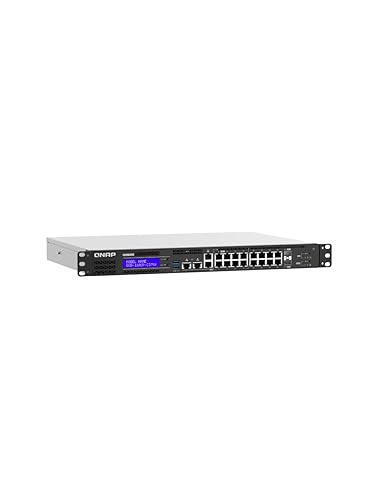 QNAP QGD-1602P-C3758-16G 18 Port Smart Edge PoE Switch with 2.5GbE and 10GbE Capability, Intel Atom C3758 CPU, 16gb ram 10 GbE Ports 16GB RAM