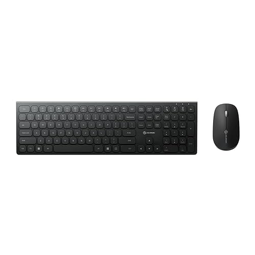 Alogic Echelon USB-C Rechargeable Wireless Mouse and Keyboard for Windows | Wireless Keyboard & Mouse | Designed for The Modern Office | Windows | Black