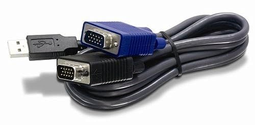 TRENDnet USB VGA KVM Cable,15 Feet, TK-CU15, Connect with TRENDnet KVM Switches, USB Keyboard/Mouse Cable and Monitor Cable 15 Ft. 15 Feet