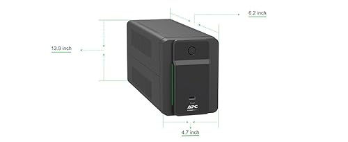 APC UPS 950VA Line Interactive UPS Battery Backup, BVK950M2 Backup Battery with AVR, 2 USB Charging Ports (Type C/Type A), Back-UPS Uninterruptible Power Supply