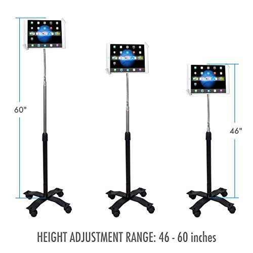 Gooseneck Floor Stand - CTA Compact Security Gooseneck Floor Stand for Tablets with Lock and Key Security System for iPad 7th/ 8th/ 9th Gen 10.2, iPad Pro 12.9, and Surface Pro 4 (PAD-SCGS)