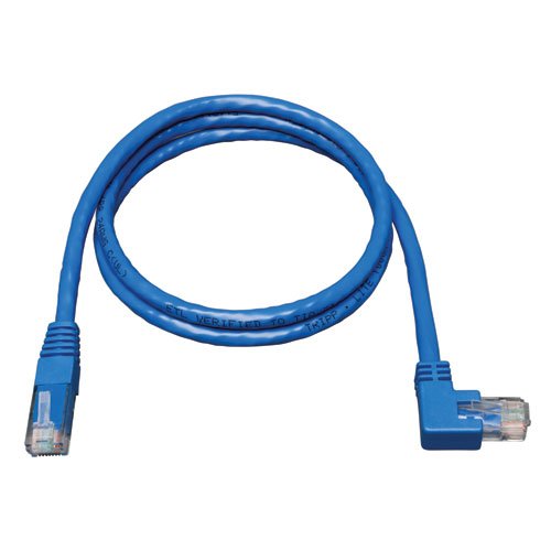 Tripp Lite N204-005-BL-RA 5-Feet Blue Cat6 Gigabit Right Angle to Straight Patch Cable, 5-Feet 5 feet Right Angle Side