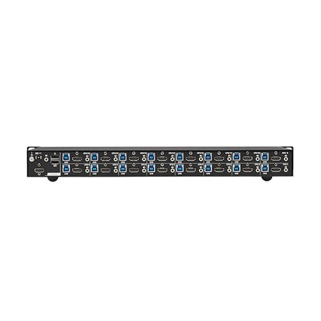 Tripp Lite 16-Port 4K HDMI KVM Switch, 2 USB 3.2 Peripheral Sharing for Keyboard & Mouse, 4K @ 60 Hz - Windows, Mac and Linux Compatible - 1U Rack-Mount, 3-Year Warranty (B024-H4U16) HDMI 16-Ports