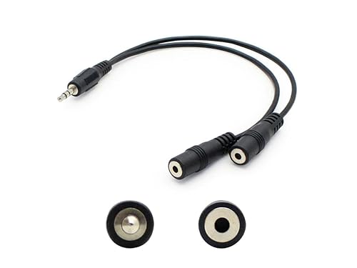 0.5ft Stereo Audio Splitter 3.5mm to 2x3.5mm Male to 2x Female