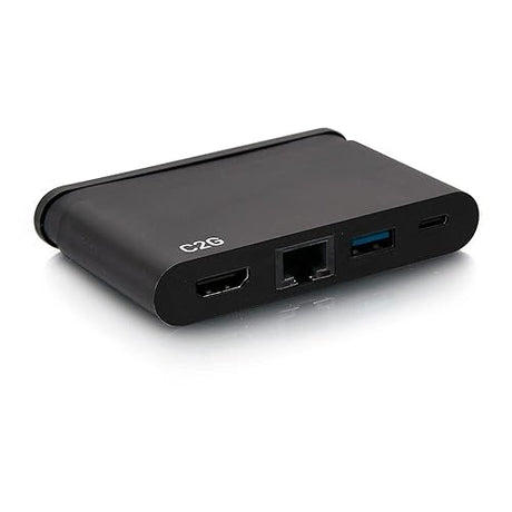 C2G USB-C 4-in-1 Compact Dock with HDMI, USB-A, Ethernet, and USB-C Power Delivery up to 100W - 4K 30Hz