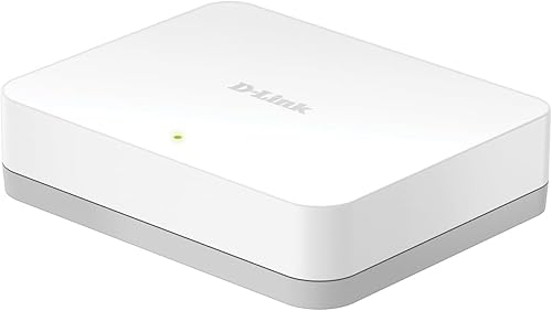 D-Link 5 Port Gigabit Ethernet Network Switch- Plug and Play, Ethernet Splitter, Fanless, Traffic Optimization, Unmanaged (DGS-1005A), White 5-Port Switch
