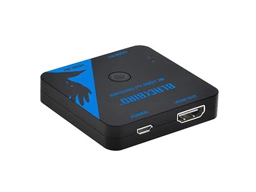 Monoprice Blackbird 8K60 2x1 HDMI Switch, HDMI 2.1, HDCP 2.3, Share One 8K60 HDMI Input Between Two Sources Compatible with HDTV, Xbox, PS5, PS4, PS3, Blu-Ray Player, Fire Stick, Roku