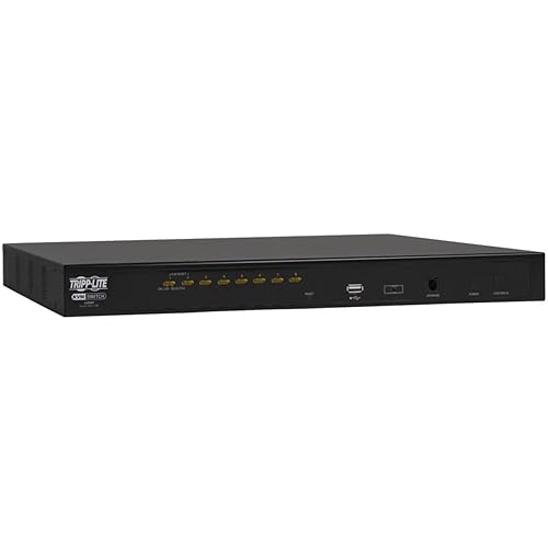 Tripp Lite 8 Port Rack Mount USB KVM Switch with On-Screen Display and Cables 1U (B022-U08), Black