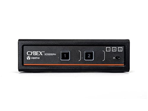 Vertiv Avocent Cybex SC900 Secure Desktop KVM Switch, Dual Head Monitor, 2 Port, Universal DisplayPort, Common Access Card, 4K UHD at 30Hz, NIAP Version 4.0 Certified, TAA Compliant (SC920DPH-400) USB 2-Port SC920 (2-Port)