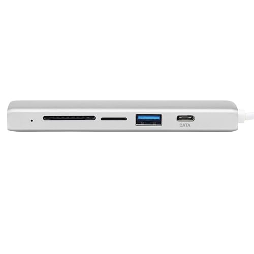 Tripp Lite USB-C 3.1 Multiport Adapter for Data Transfer (2 USB-A, 1 USB-C, SD, Micro SD), Thunderbolt 3, USB 3.1 Gen 1, 5 Gbps, Silver (U460-002-2AM-C1)