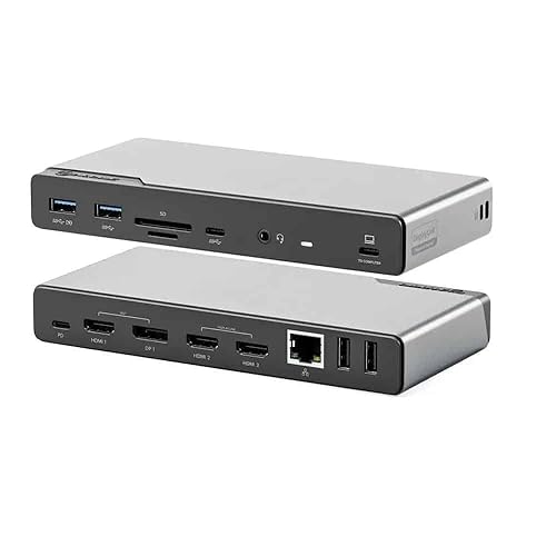 ALOGIC DV4 Quad Display 14 in 1 USB-C Docking Station w/ 85W PD, 1x DisplayPort, 3X HDMI, USB-C 3.2 Gen 1, 2X USB-A 3.2 Gen 1, 2xUSB-A 2.0, Audio Jack, Ethernet, SD Card & Micro SD Card Reader.