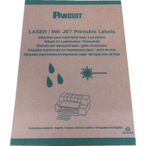 Panduit S100X125YAJ Laser/Inkjet Self-Laminated Label, Polyester, Clear/White (2,500-Pack)