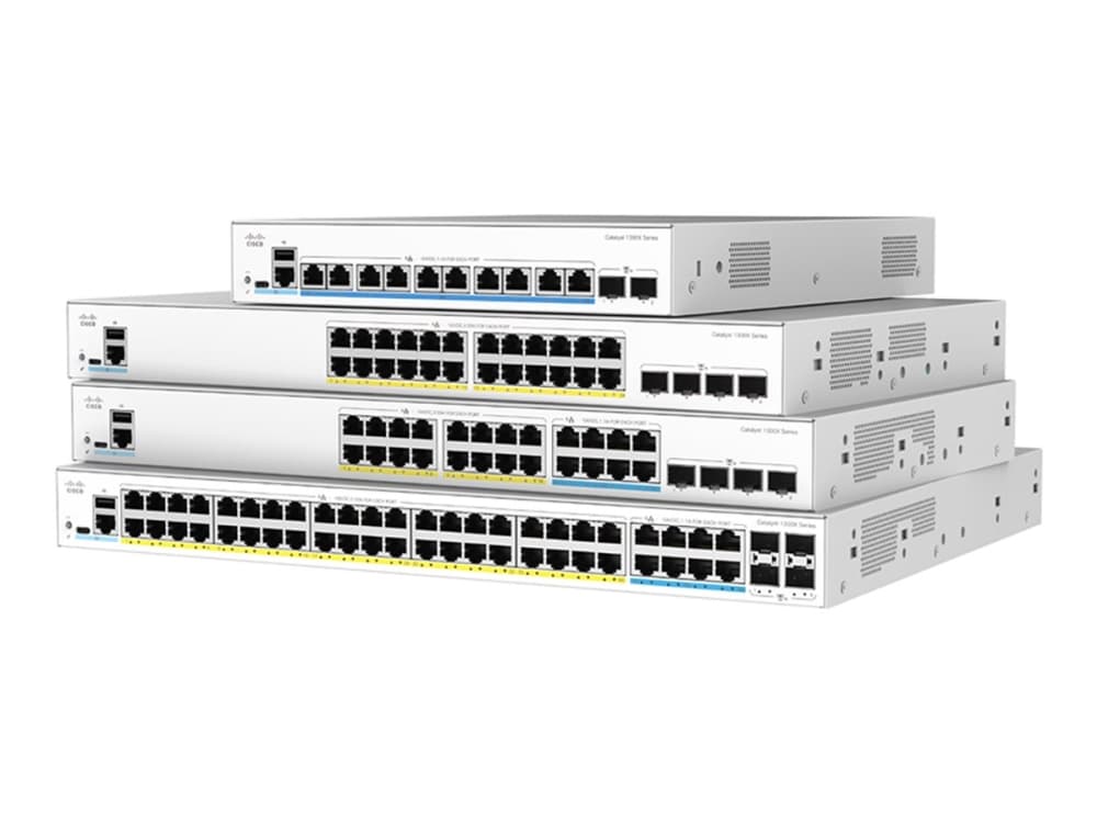 Cisco Catalyst 1300X-24T-4X Commutateur - C3 - Géré - 4 X 10 Gigabit SFP28 + 24 X 10/100/1000Base-T - Montable Sur Rack