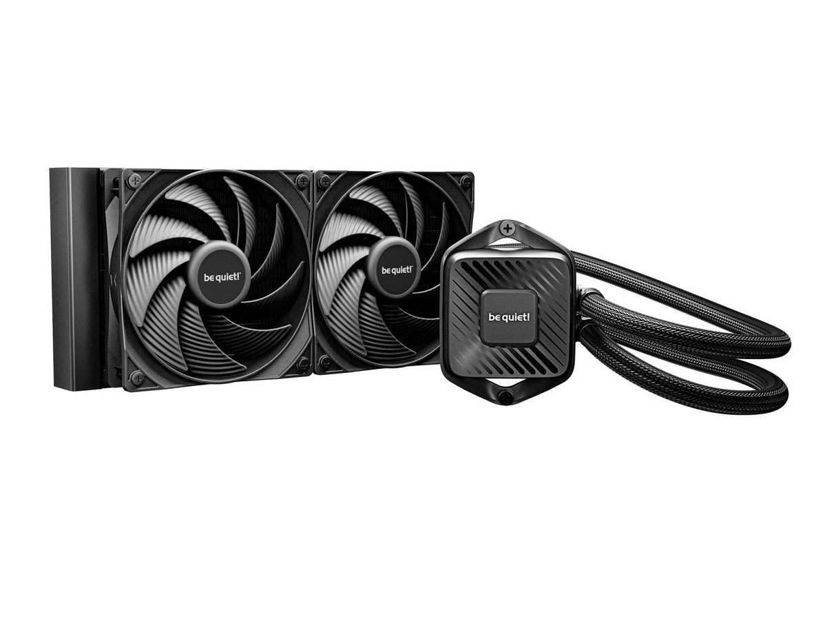 bequiet! PURE LOOP 3 240mm Black CPU liquid cooler for heavily overclocked systems 2x Pure Wings 3 PWM high-speed fans Daisy chained PWM fans PWM pump features 6-pole motor with 3 phases BW027