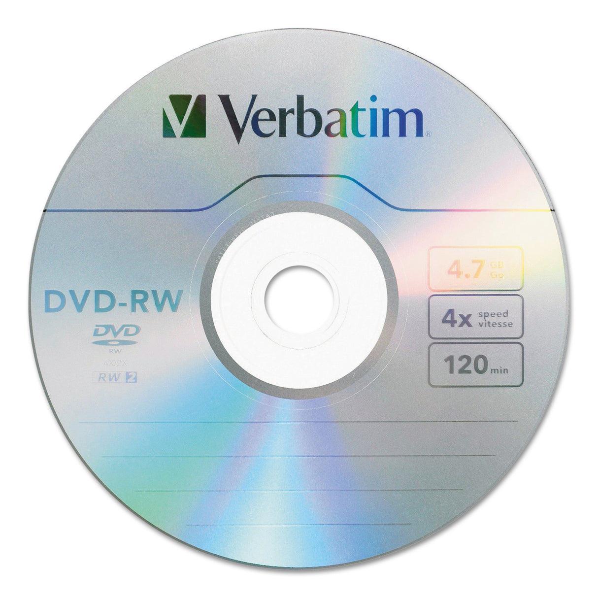 Verbatim DVD-RW 4.7GB 4X With Branded Surface - 30pk Spindle, BLUE/GRAY - 95179