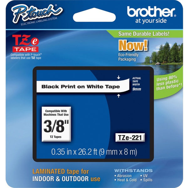Printer Tape - Black On White - Roll (9mm X 8m)