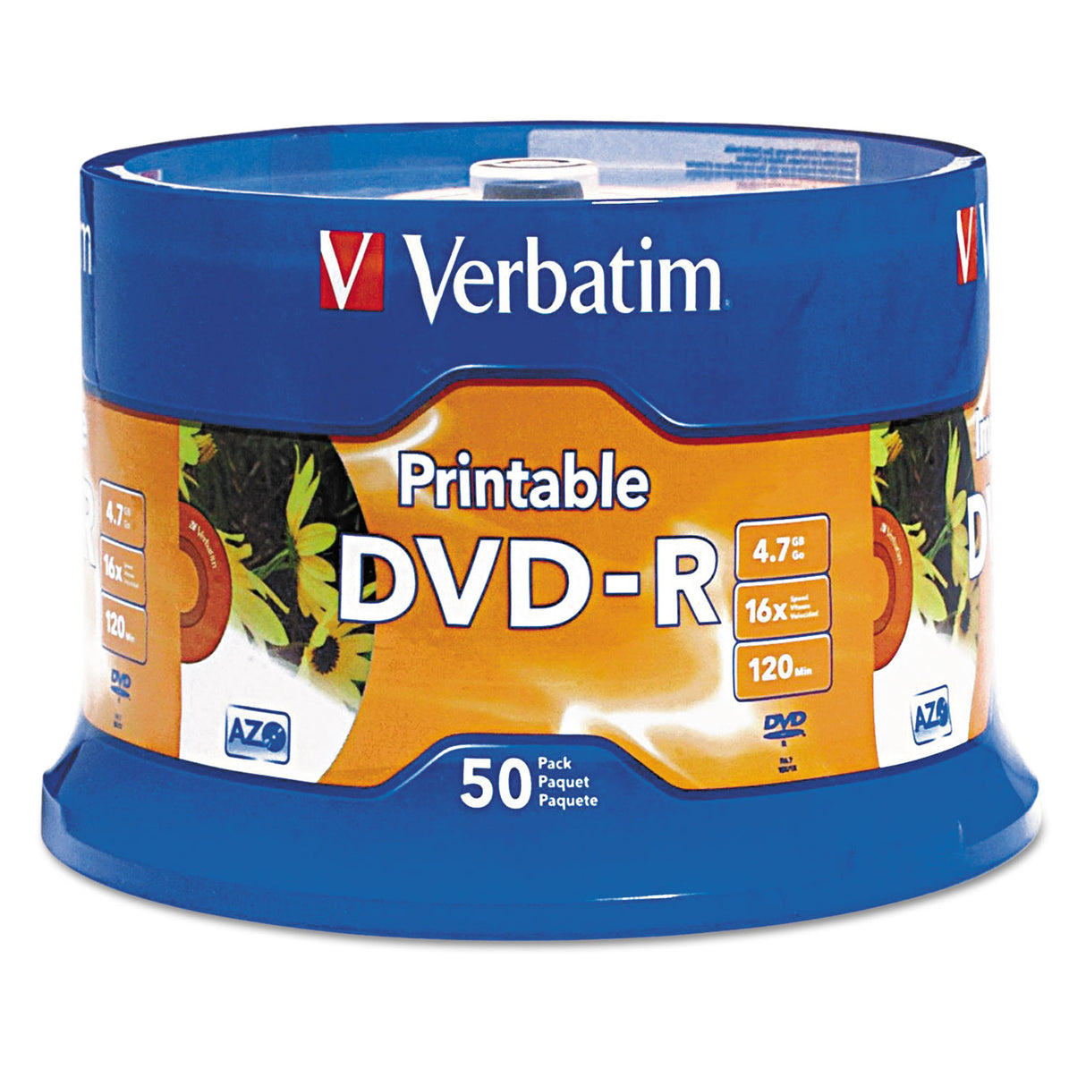 Verbatim DVD-R Recordable Disc, 4.7 GB, 16x, Spindle, White 95137