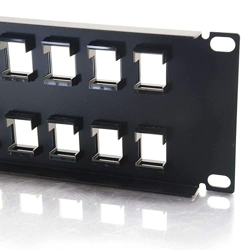 C2G 03860 32-Port Blank Keystone/Multimedia Patch Panel, Black