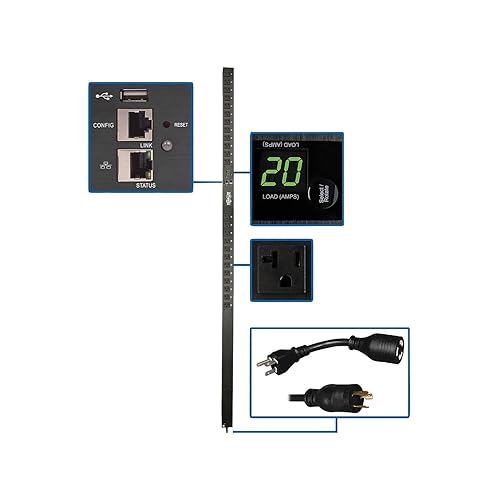 Tripp Lite PDU Monitored 1.9kW 120V 24 5-15/20R 20A LX Platform Interface 70in. Vertical 0URM Rack-Mount TAA (PDUMNV20LX)