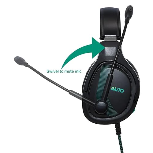 Avid AVIGA™ AP-1000 Gaming Headset, Flip-to-Mute Microphone, Plush Cushion Headband and Over-Ear Cups, 50mm Driver, for PC, Xbox, PS4/5, Mobile, 3.5mm Audio Jack - Black Single