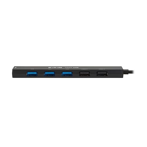 Tripp Lite Slim 6-Port USB-C Hub for Laptop, 1 USB-C and 5 USB-A Ports, USB 3.2 Gen 2 with 10 Gbps Data Transfer, Thunderbolt 3 Compatible, No Software Needed, Black, 3-Year Warranty (U460-006-5A1C)