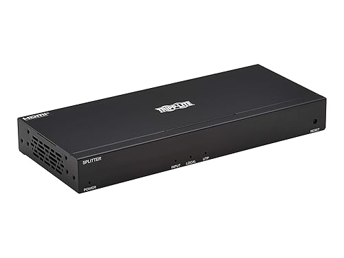 Tripp Lite 4-Port HDMI Over Ethernet Cat6 Splitter - Up to 230 feet or 70.1 Meters - 4K 60Hz Video, HDR 4:4:4, PoC, HDCP 2.2, TAA Compliant (B127A-004-BH)