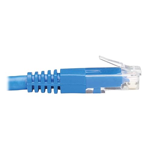 Tripp Lite Right Angle Cat6 Ethernet Cable, Gigabit Molded UTP Network Patch Cable, Blue, 20 ft. (N204-020-BL-RA)