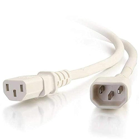 C2G 17509 to Go C13-C14 Power Extension 18awg 6ft White C14 to C13 18/3 6 Feet White