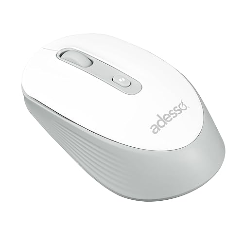 Adesso iMouse A30 Wireless Mouse with AI Copilot Button 2.4GHz USB Dongle 1200 DPI Left and Right Hand Design (White)