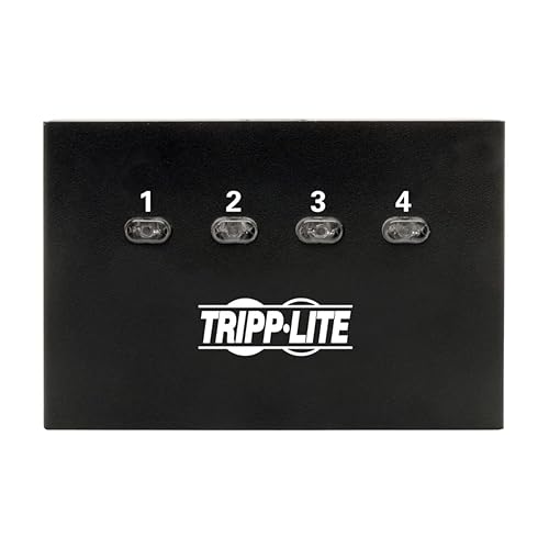 Tripp Lite 4 Port USB Switch, USB 3.0 Peripheral Switch, SuperSpeed 5 Gbps, Black, 3 Year Warranty (U359-004)