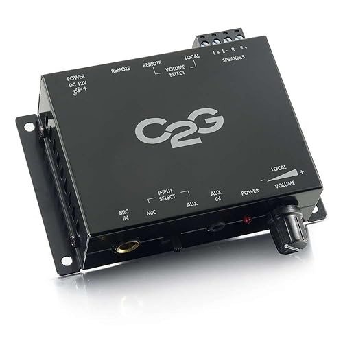 C2G 40914 Compact Amplifier with External Volume Control, TAA Compliant 30W