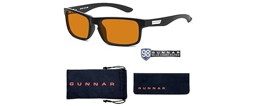 Gunnar Unisex's Amber Blue Light Blocking 58MM Onyx Frame