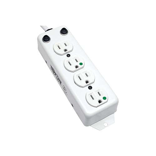 Power Strip Medical 120V 4 Outlet UL1363A 15ft Right Angle Cord