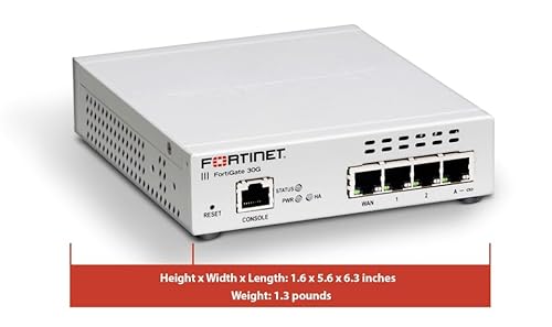 Fortinet FortiGate-30G Firewall for Small Offices with 4 Gigabit Ethernet RJ45 Ports (FG-30G)
