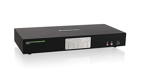 IOGEAR 2-Port 4K Dual View DisplayPort KVMP Switch with USB 3.0 Hub and Audio - 2 Computer(s) - 4096 x 2160-1 x Network (RJ-45) - 6 x USB - Desktop - 6 x DisplayPort - TAA Compliant