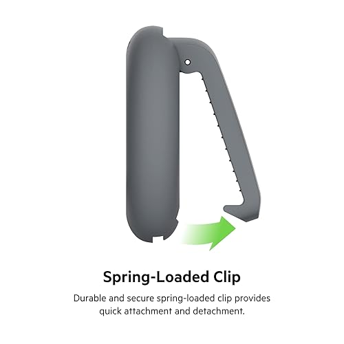 Belkin Apple AirTag Secure Holder with Clip - AirTag Holder - Durable Scratch Resistant AirTag Case - Apple Air Tag Case with Spring Loaded Clip - Attach to Backpack, Clothing, & Luggage - Dark Gray