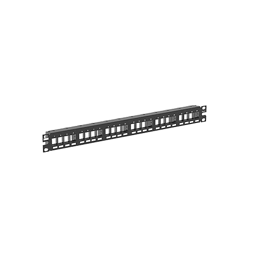 Panduit NKPP24FMY Category-6 24-Port Flat Modular Patch Panel, Black