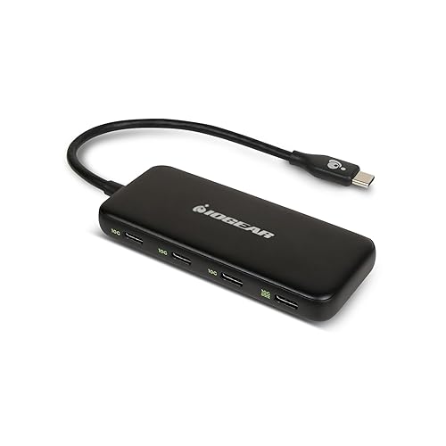 IOGEAR 4 Port USB-C Hub, USB 3.2 Gen 2, 10Gbps, 100W Power Delivery, High Speed Data Transfer, Windows, macOS, GUH3C4C