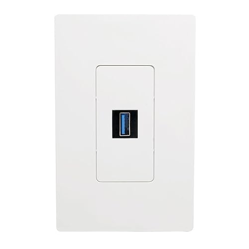 Tripp Lite USB 3.0 Keystone Panel Mount Coupler (F/F), Angled, All-in-One, Black (U325-000-KPA-BK)