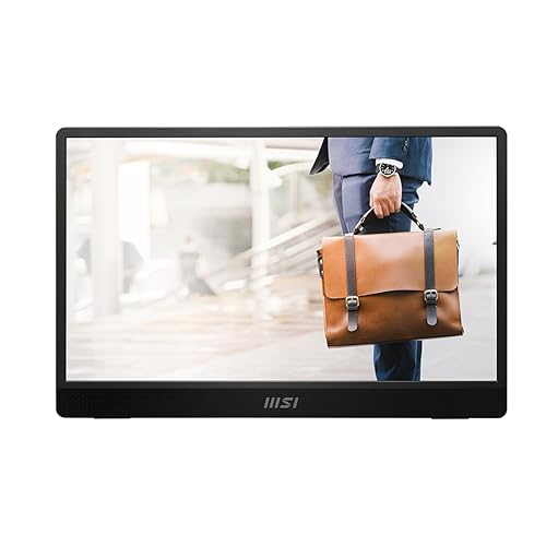 MSI PRO MP161 E2U 16 Class Full HD LED Monitor - 16:9 - Black, Metal Silver