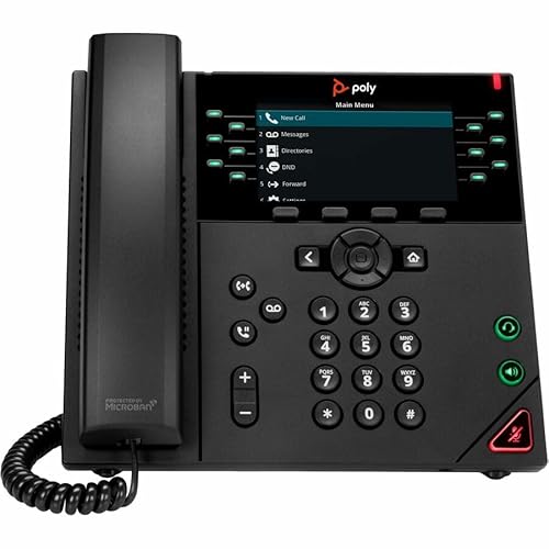 Poly VVX 450 12-Line IP Phone and PoE-Enabled - Corded - Corded - Wall Mountable, Desktop - Black - VoIP - 4.3 - 2 x Network (RJ-45) - PoE Ports