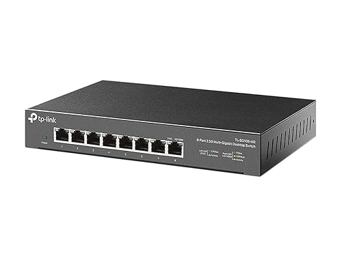 TP-Link TL-SG108-M2 | 8 Port Multi-Gigabit Unmanaged Network Switch, Ethernet Splitter | 2.5G Bandwidth | Plug & Play | Desktop/Wall-Mount | Fanless Metal Design | Limited Lifetime Protection 8 Port, 2.5G