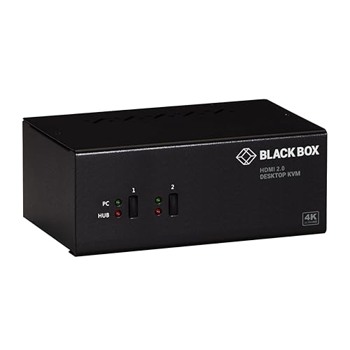 Black Box KV6222H 2 Port Dual Head HDMI USB 3 Audio KVM Switch