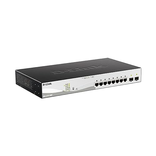 D-Link 10-Port Gigabit Smart Managed PoE Switch, 8 PoE+ Ports (130W), 2 SFP Combo Ports, L2+ features, Static Routing, VLANs, Cable Diagnostics, WebSmart, Web UI, (DGS-1210-10MP) 10 Port, 8 PoE+ 130W, 2 SFP