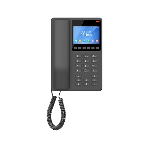 Grandstream GHP631W Desktop Hotel Phone, 3.5in Color LCD, PoE, Dual-Band WiFi 6, Black