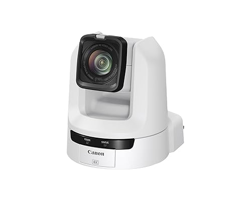 Canon CR-N100 PTZ Camera (White), 20x Optical Zoom, 4K UHD Video, Professional Productions, House of Worship, Education, Broadcast, Corporate, Events